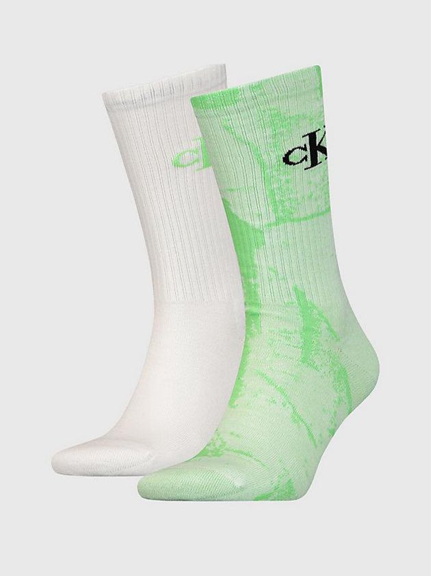 Calvin Klein USA 2 Pack Crew Mens Socks Green 1745093-PB